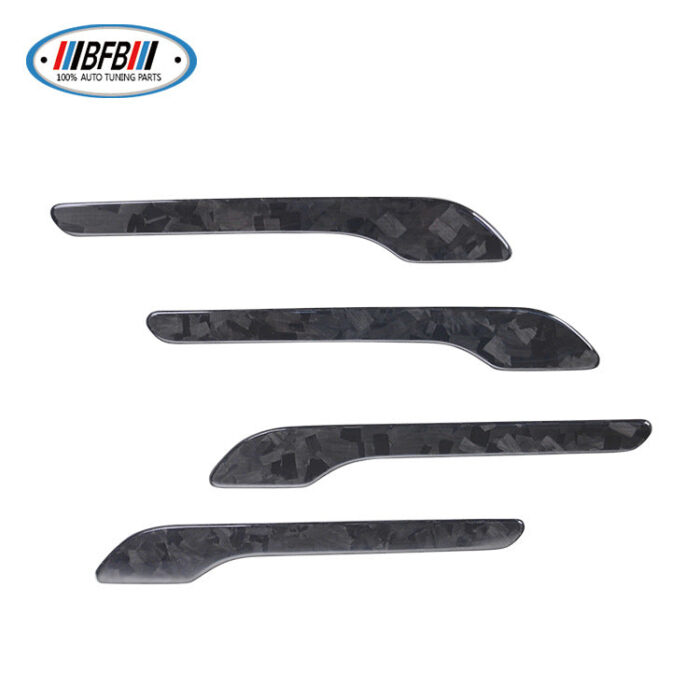 100% Real Carbon Fiber Door Handle - For Tesla Model Y - Forged Carbon Fiber Exterior Door Handle Trim for Model 3