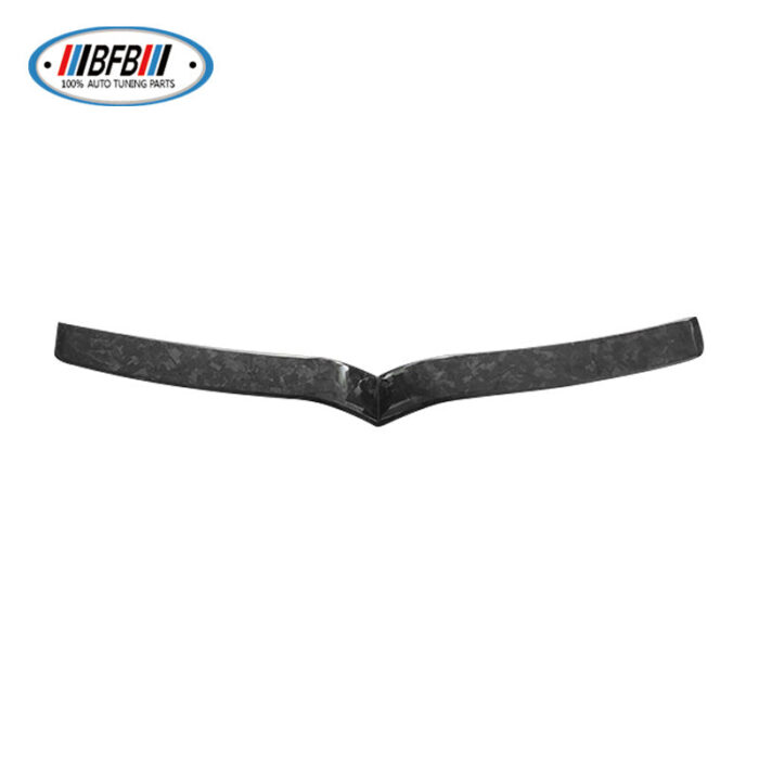 100% Real Carbon Fiber Forged Front Lip Mesh Trim Frame for 14-21 Tesla Model S - Glossy Mesh Grille Strip