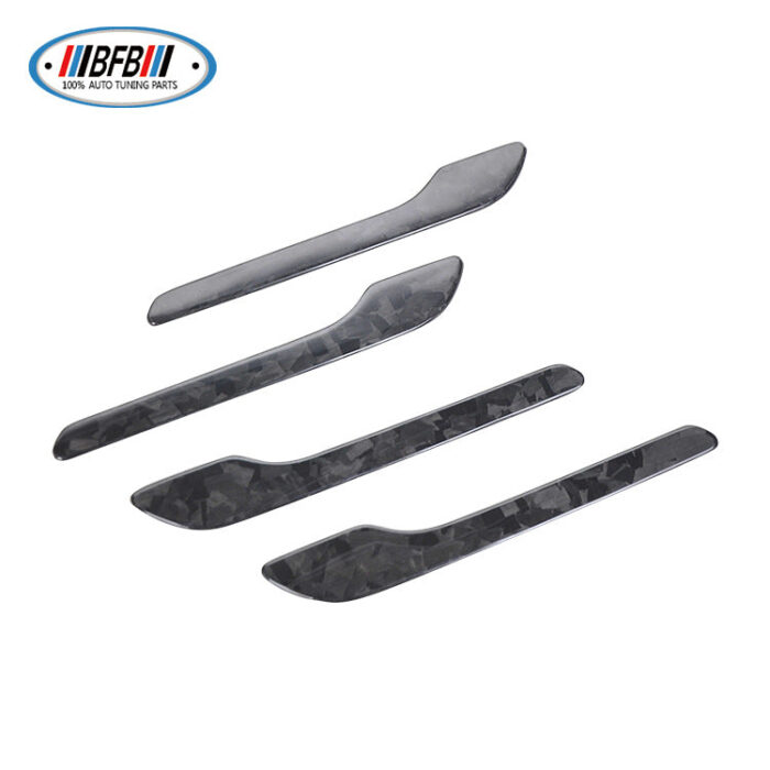 100% Real Carbon Fiber Door Handle - For Tesla Model Y - Forged Carbon Fiber Exterior Door Handle Trim for Model 3