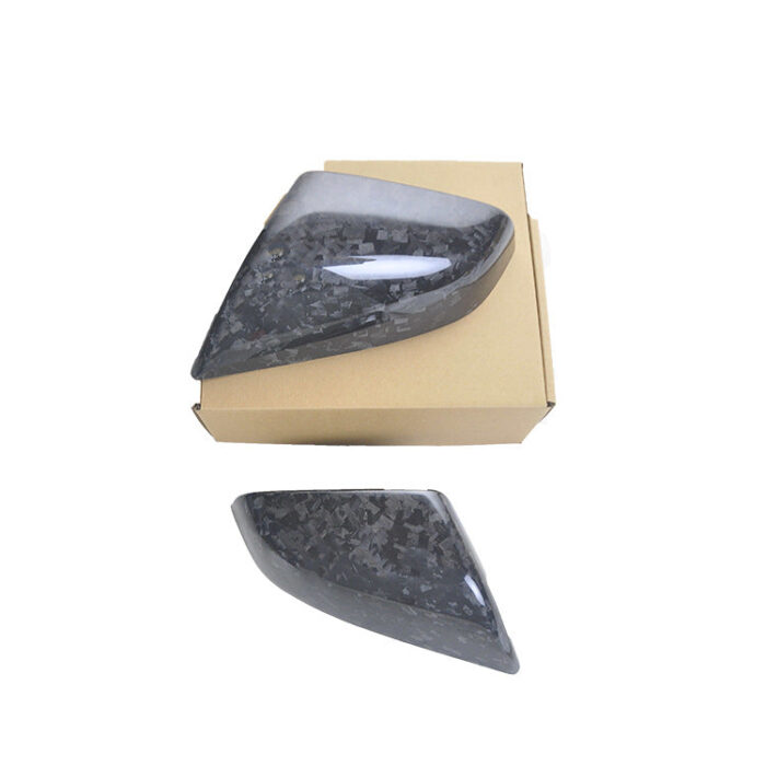 100% Real Carbon Fiber Marble Rearview Mirror Cover - For Tesla Model S 2016-2021 - Reverse Mirror Shell Cover