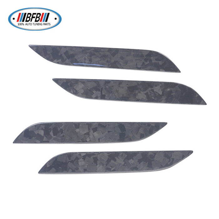 100% Real Carbon Fiber Forged Door Handle Sticker - For Tesla Model S - Exterior Door Handle Modification Accessories Decoration