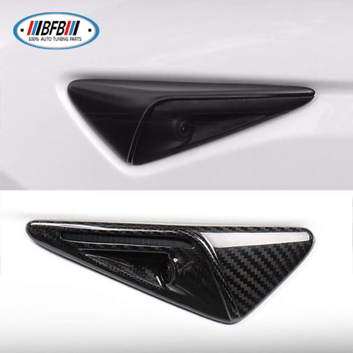 100% Real Carbon Fiber Camera Trim - For Tesla Model S 2022 - Glossy Turn Signal Frame Shell Cover
