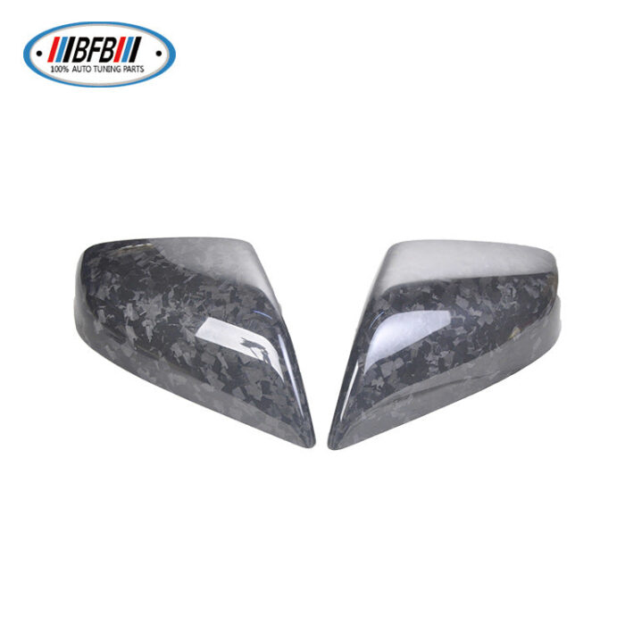 100% Real Carbon Fiber Marble Rearview Mirror Cover - For Tesla Model S 2016-2021 - Reverse Mirror Shell Cover