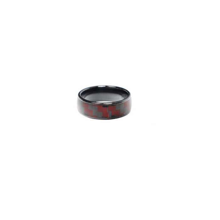 100% Real Carbon Fiber Ring Chip - For Tesla Model 3 Y X S - Red and Black Carbon Fiber Smart Ring for Start Sensing