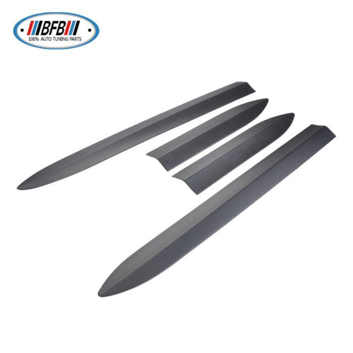 100% Real Carbon Fiber Car Body Door Trim - For Tesla Model 3 - Matte Carbon Fiber Anti-Collision Scratch Decorative Skirt Edge