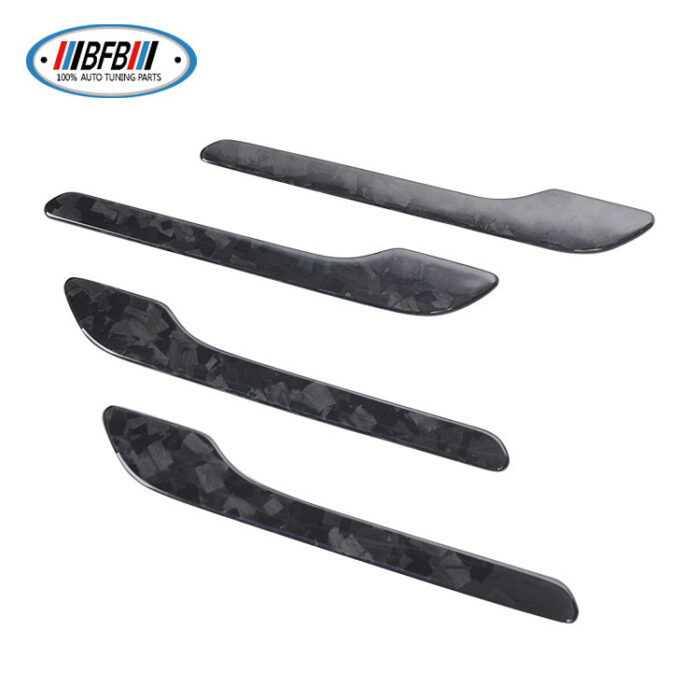 100% Real Carbon Fiber Door Handle - For Tesla Model Y - Forged Carbon Fiber Exterior Door Handle Trim for Model 3