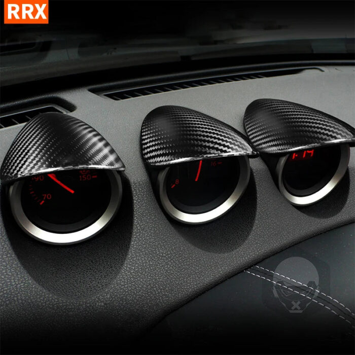 Real Carbon Fiber Gauge Pod Pointer Dashboard Instrument Cover For Nissan 370Z Z34 Decorative Trim Car Interior Accessories