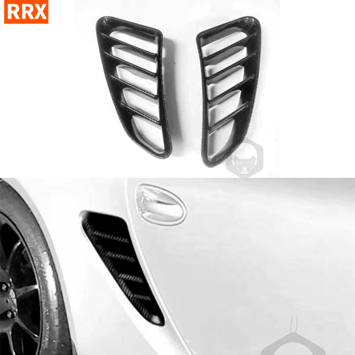 Real Carbon Fiber Side Ventilation Vent Air Duct Intake Cover For Porsche Boxster 987 2005-2012 Car Accessories