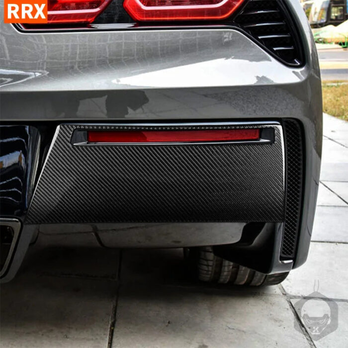 Rear Bumper Cover Panel Sticker For Chevrolet Corvette C7 2014+ Car Tail Bottom Decoration Real Carbon Fiber Styling Accessories