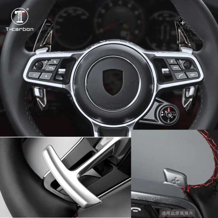 Steering Wheel Shift Paddle Shifter For Porsche 911 991 Boxster Cayman 718 Cayenne Macan Panamera 911 981 Carrera Cabon Fiber