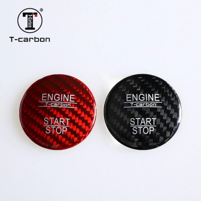 T-carbon Carbon Fiber Car-styling Engine Start Stop Button Cover Cap Trim For Mercedes Benz - Image 1