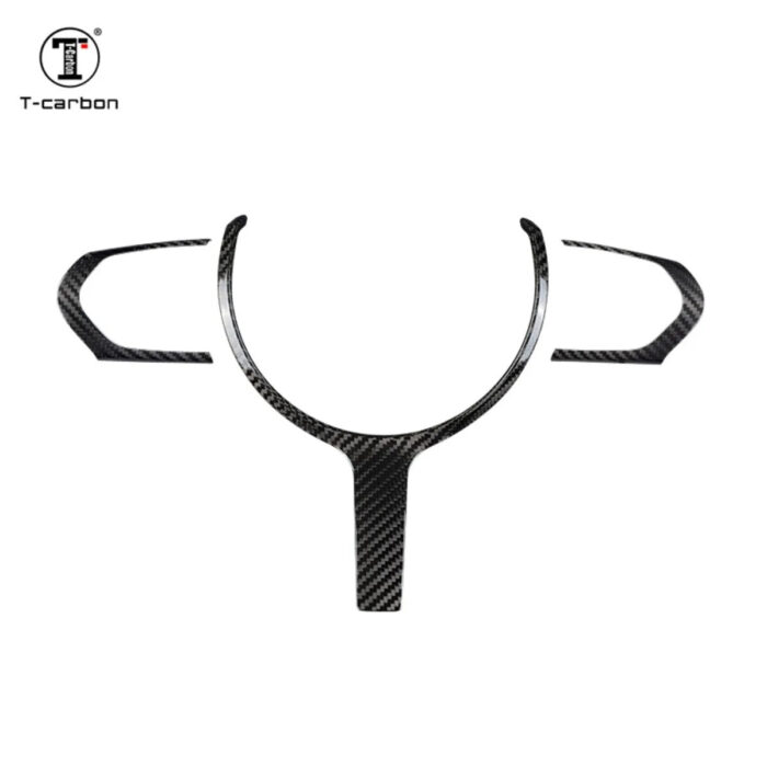 T-carbon Carbon Fiber Steering Wheel Trim Steering Cover For BMW M series Auto Interior Accessories