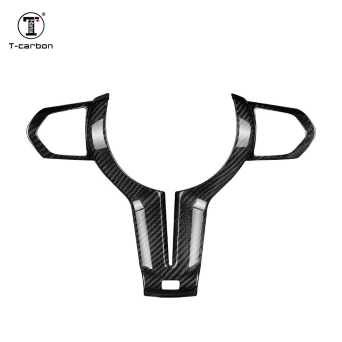 T-carbon Steering Wheel Cover Trims Carbon Fiber Decoration For BMW Car Interior Accessories