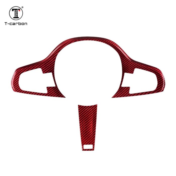 T-carbon carbon fiber steering wheel trim steering cover with tape For BMW