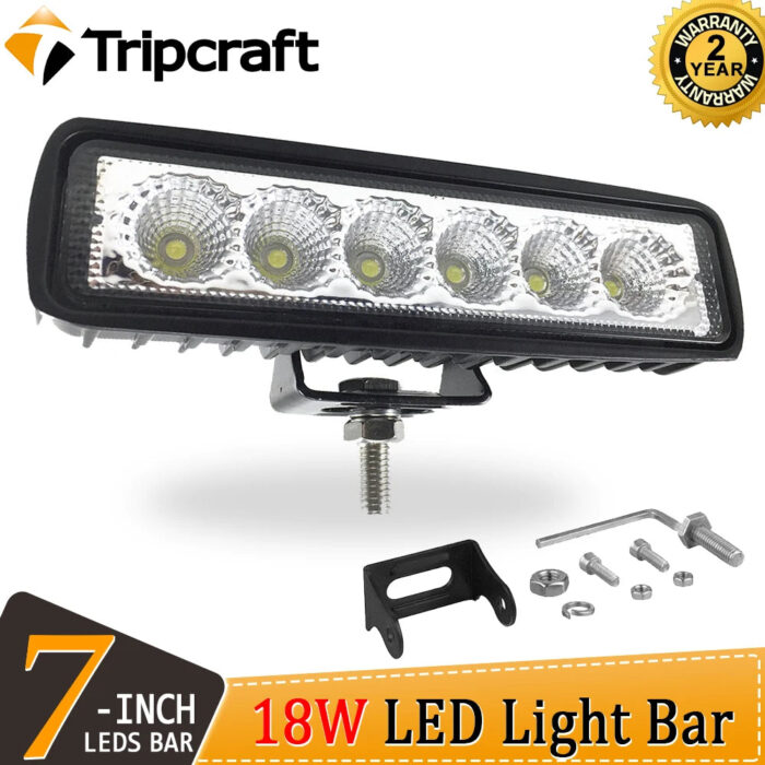 Tripcraft 18W LED Work Light Bar Flood Spotl Lamp Driving Fog Offroad LED Work Car Light for Ford Toyota SUV 4WD led Bar beams