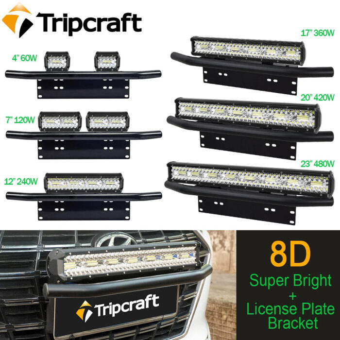 Tripcraft 23" Number Plate Holder Rampe Led 4x4 12V 24V Light Bar For OffRoad SUV Truck ATV4WD Auto Car Fog Lights Mount Bracket