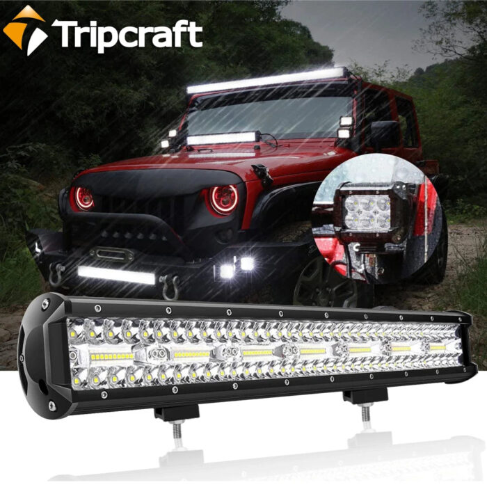 Tripcraft 3 Row LED Bar 4-32 inch LED Light Bar LED Work Light combo beam 12V 24V for Car Tractor Boat OffRoad 4x4 Truck SUV ATV