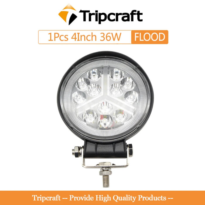 Tripcraft 36W LED Work Light Bar 4inch Off Road 12V 24V Spot LED Light Bar for Truck SUV 4WD 4x4 Boat ATV Jeep Tractor Fog Light