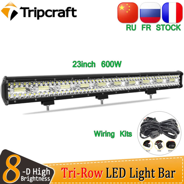 Tripcraft 3Rows LED Bar 28“28inch LED Light Bar LED Work Light 600w combo for Car Tractor Boat OffRoad 4x4 Truck SUV ATV 12V 24V