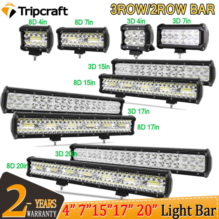 Tripcraft 3row/4row 4/7/15/17/20in LED Light Bar combo led work light IP67 for Car Tractor Boat OffRoad 4x4 Truck SUV ATV 12v24v