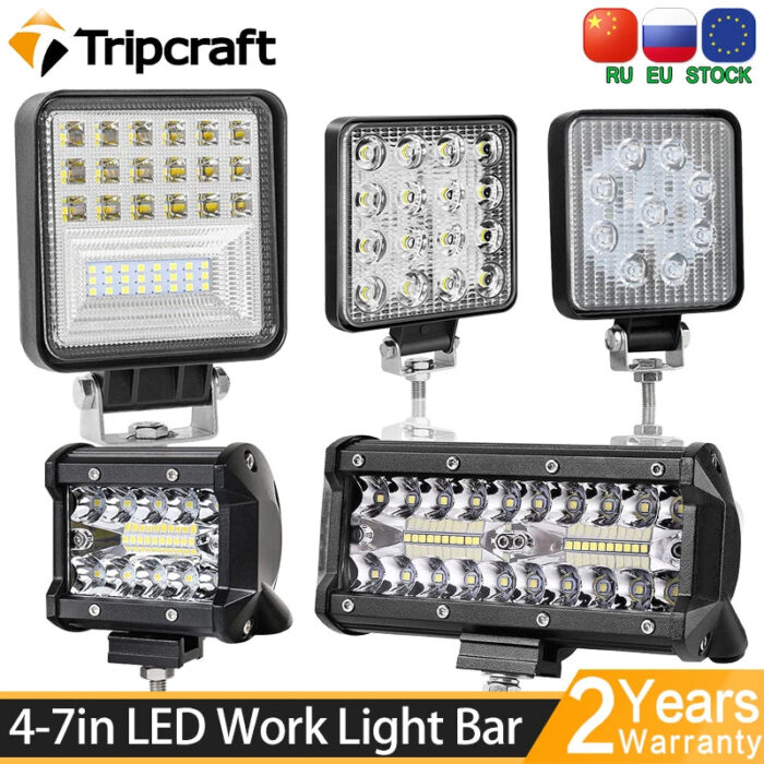 Tripcraft 4-7in LED Light Bar/Work Light Offroad Spot Flood Combo for Truck Car SUV 4WD 4x4 Boat ATV Barra LED Headligh 12V-24V