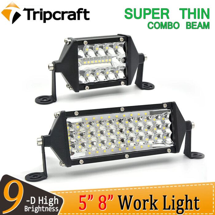 Tripcraft 5in/8in LED Work Light LED Light Bar Combo Beam IP68 Waterproof for 4X4 Work Driving Offroad Boat Car Tractor Truck