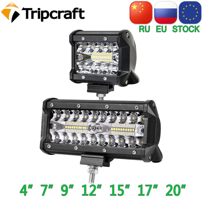 Tripcraft 60W 120W 180W 240W 4x4 Offroad Led Light Bar Combo Beams Offroad Work Lights for Cars SUV ATV Tractor Boat Trucks 12V