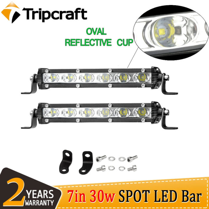 Tripcraft 7" 7inch 30W LED Light Bar Spot beams Oval light cup LED work Light For 4X4 4WD car Truck ATV SUV 12V 24V LED Beams