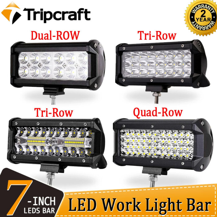 Tripcraft 7“ 7inch Led light bar worklight 36W 120W 144W Spot Flood for Driving Offroad Boat Car Tractor Truck 4x4 SUV 12V 24V