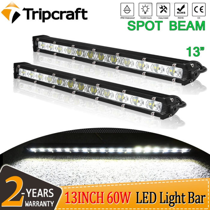 Tripcraft LED Light bar 13" 60W Car Styling Spot 12V 24V Led Work Light Bar For Trucks Forklifts SUV Off-road Engineering Vehicl