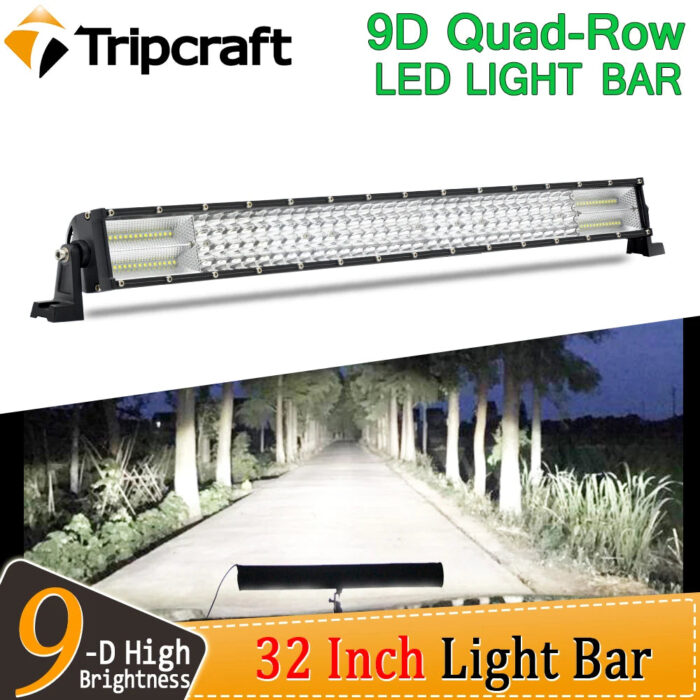 Tripcraft Quad-row 32inch Straight LED Light Bar offroad 4row LED work light bar Combo beam 576W 12V For SUV 4X4 OffRoad ATV Car