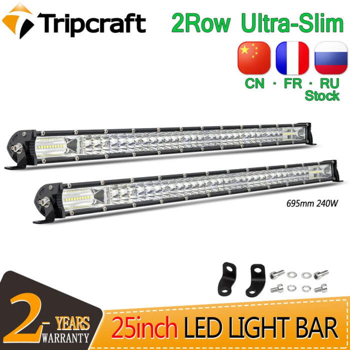 Tripcraft Ultra Slim 25inch 240W LED Light Bar Work Light for Tractor 4X4 UAZ Offroad 4WD ATV Truck Car Extra Combo LED Work