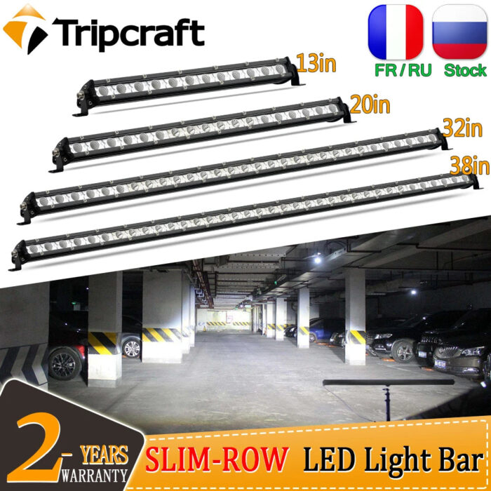 Tripcraft super Slim Single-Row 13" 20" 25" 32" 38'' inch LED Light Bar 90W 120W 150W 180W For SUV 4X4 Off Road Led work Light