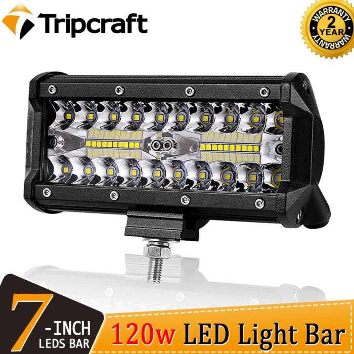 Tripraft 4/7inch Led Light Bar Work Light 7in 60W 120W Combo Led Work Light Bar Beam for Offroad Tractor Truck 4x4 SUV CAR ATV