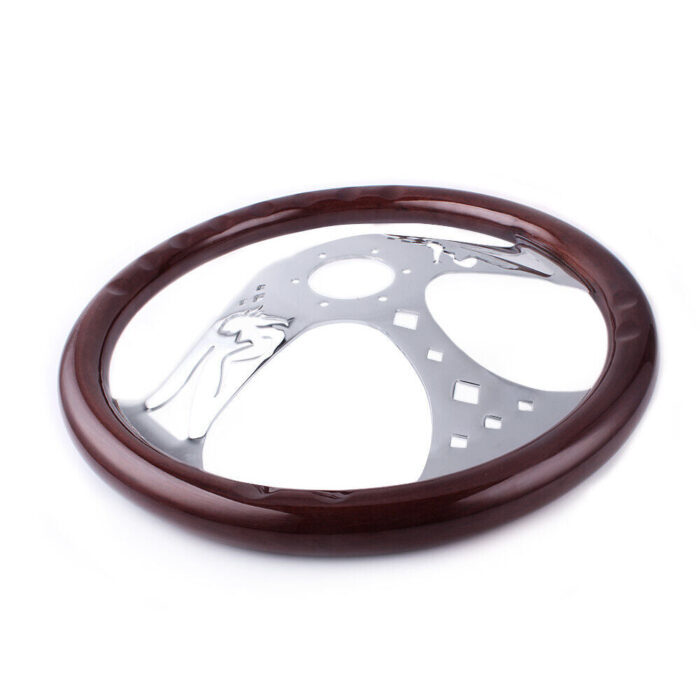 Racing 380mm 15" Classic Wood Grain Deep Dish with Hollow Angel Steering Wheel