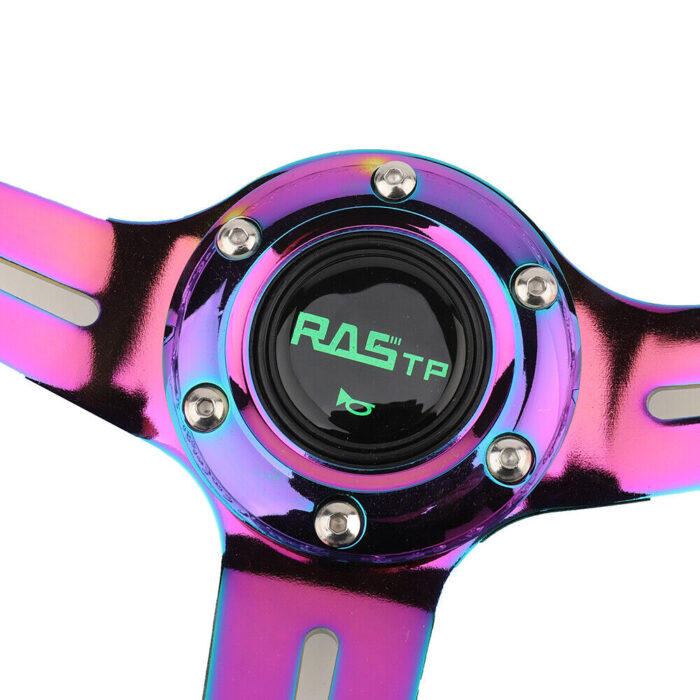 Neo Chrome Transparent Colorless Acrylic 350mm/14” Racing Sports Steering Wheel